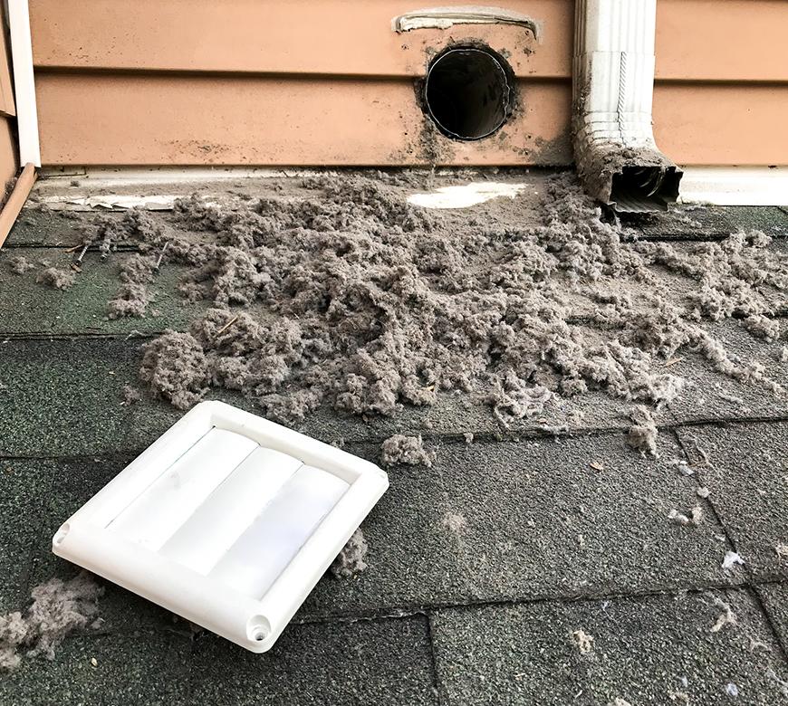 Debris from Dryer Vent Cleaning Job in Dickson, TN House